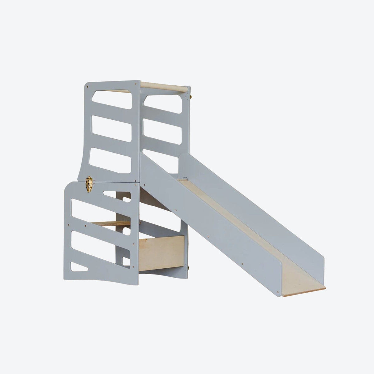 Learning Tower 3in1 wandelbarer Montessori Lernturm mit Rutsche oder Hocker - Stripe Design