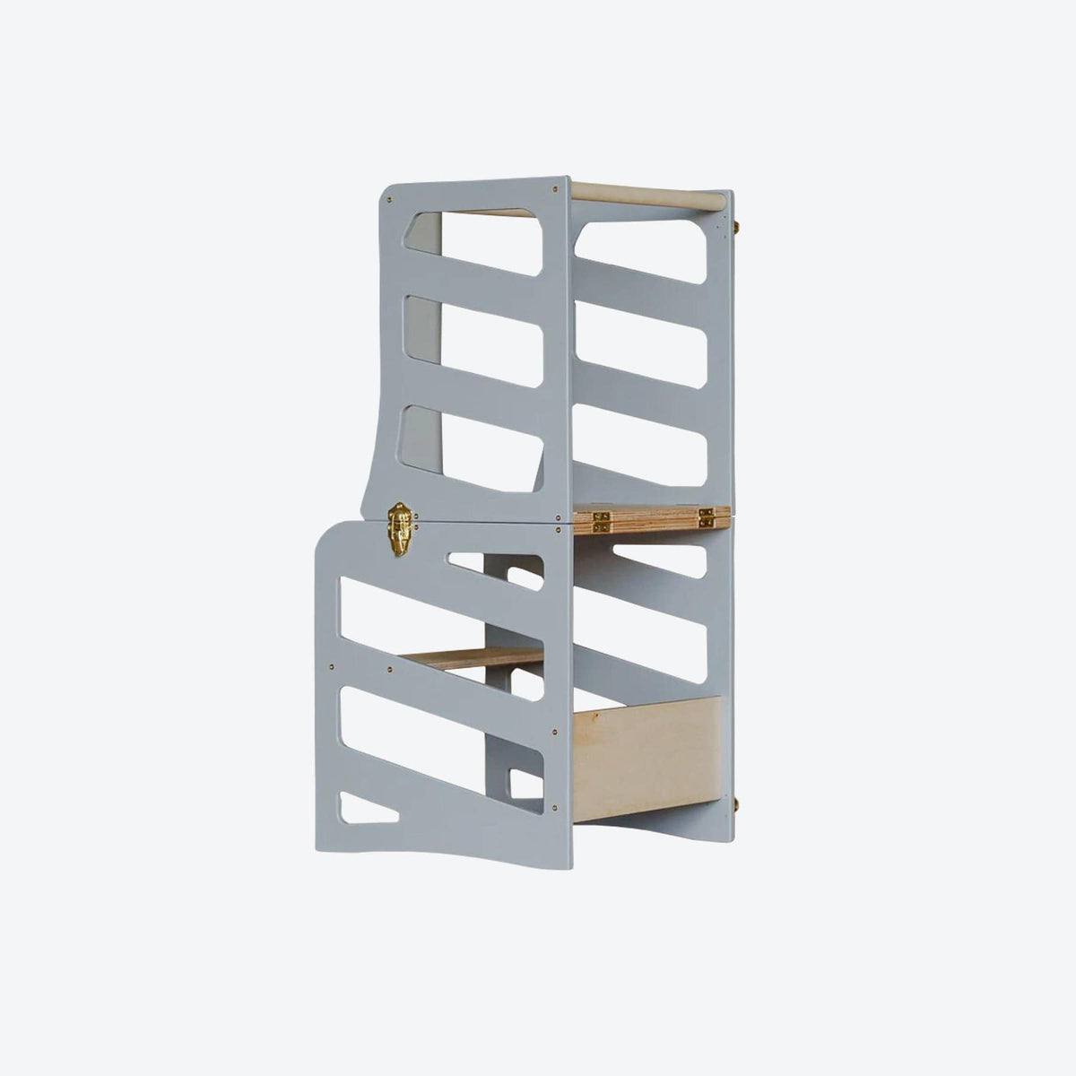 Learning Tower 3 in 1 wandelbarer Montessori Lernturm - mit Rutsche oder Stuhl Grau