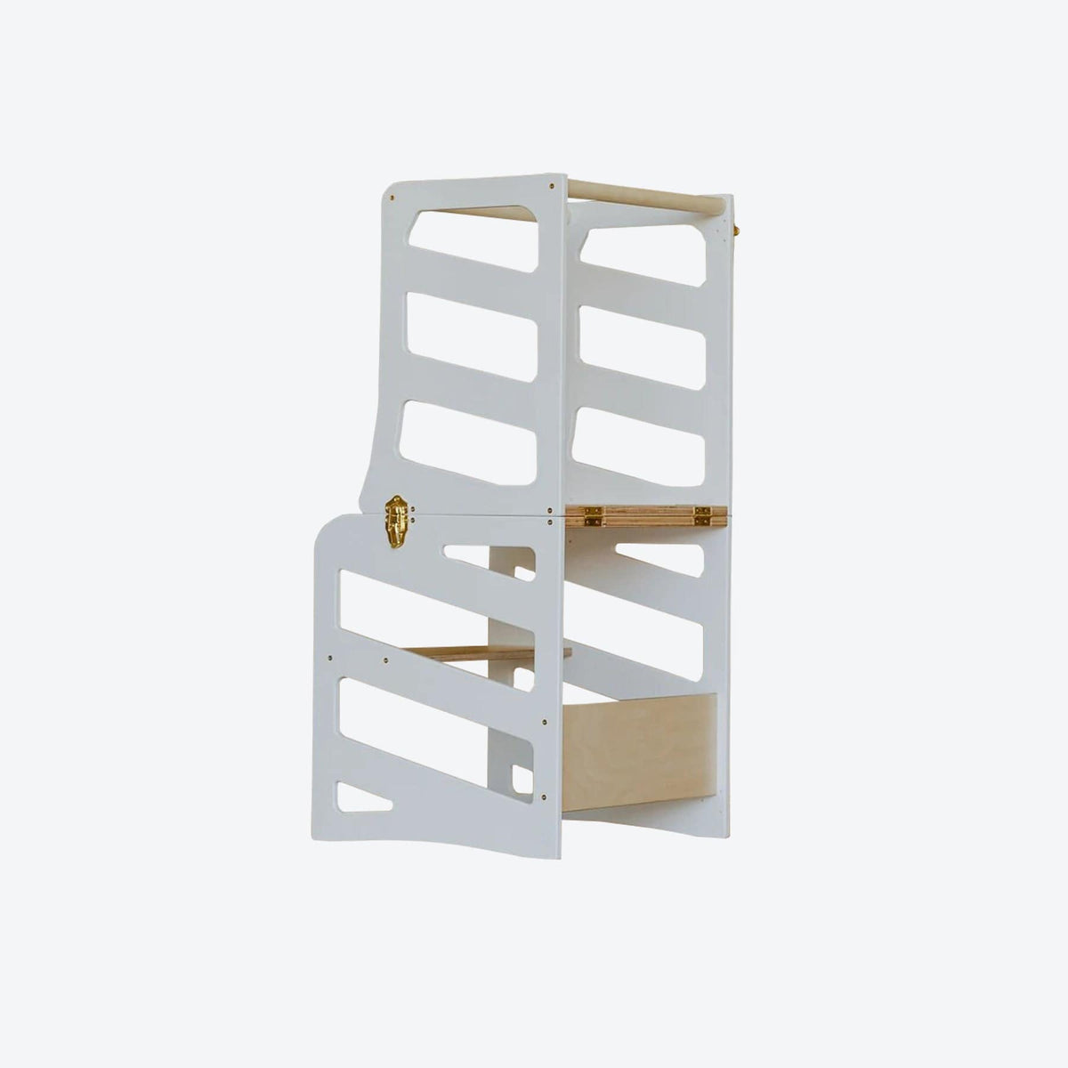 Learning Tower 3in1 wandelbarer Montessori Lernturm mit Rutsche oder Hocker - Stripe Design