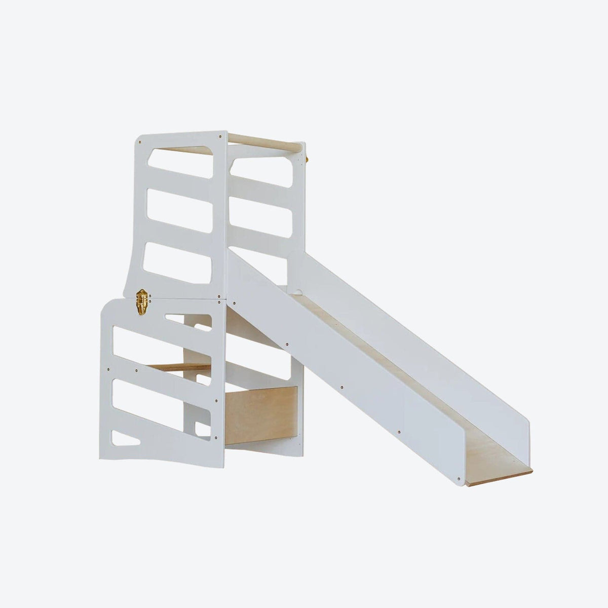 Learning Tower 3in1 wandelbarer Montessori Lernturm mit Rutsche oder Hocker - Stripe Design