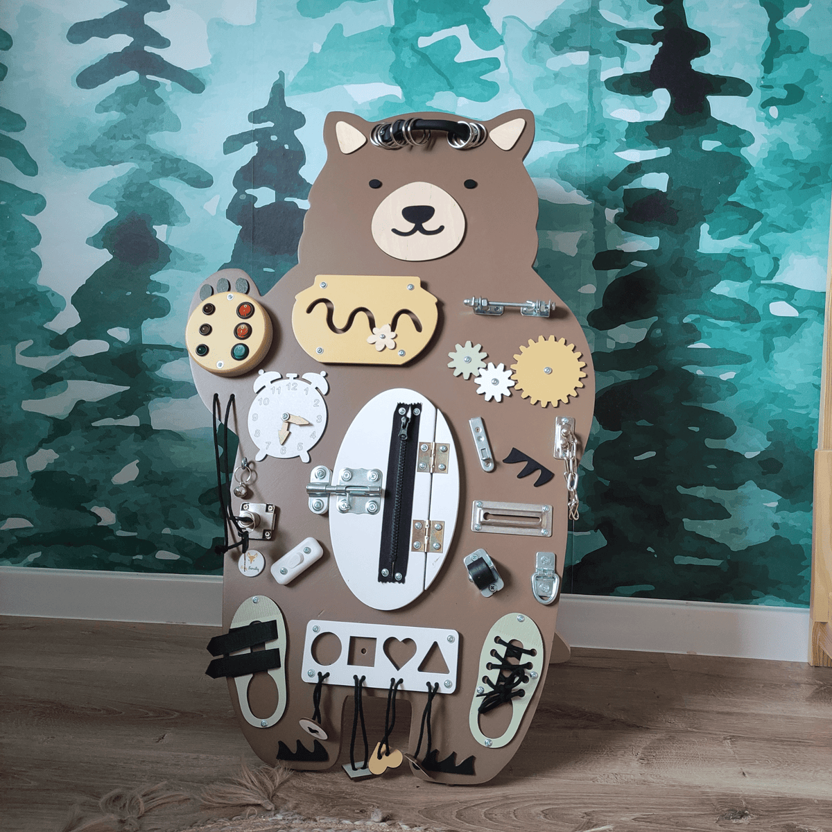 Busy Board Activity Board Montessori Busy Board Bär - Bruno