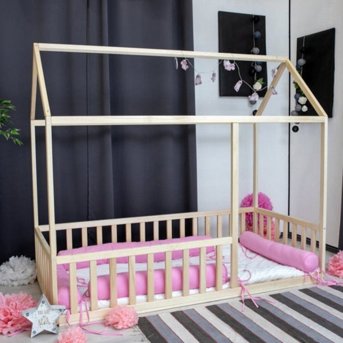 Betten und Klettergerüste Montessori inspirierte Hausbett Kinderbett Bodenbett