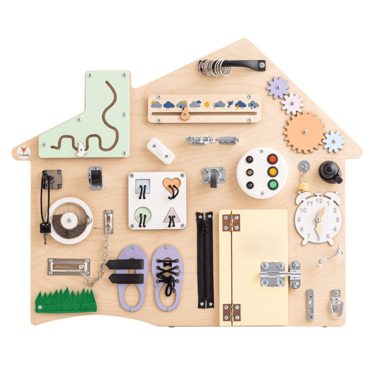 Busy Board Busy Board XL „Haus PASTEL“ – Montessori Wandtafel