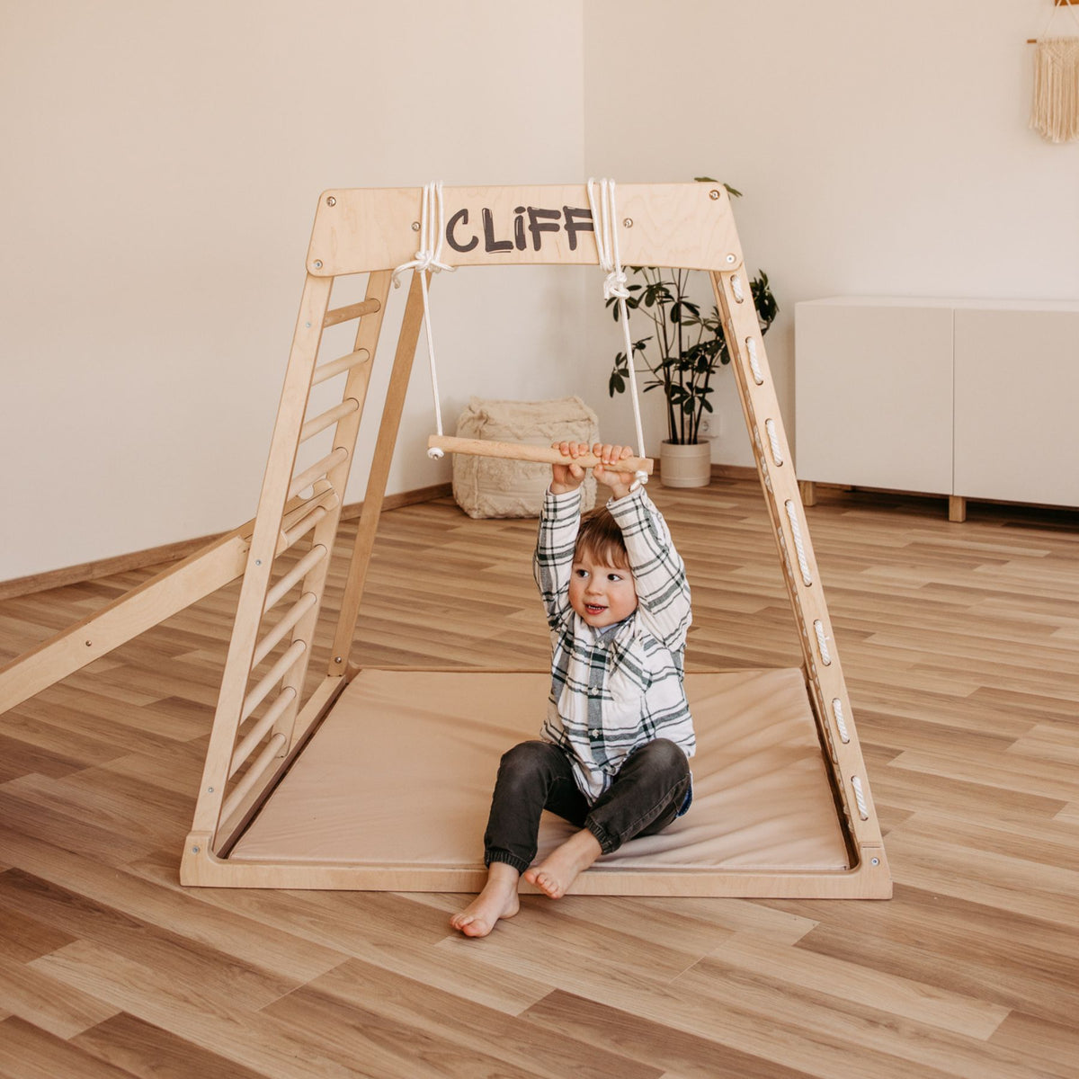 CLIFF Holztrapez für Kinder, Trapezschaukel fürs Klettergerüst