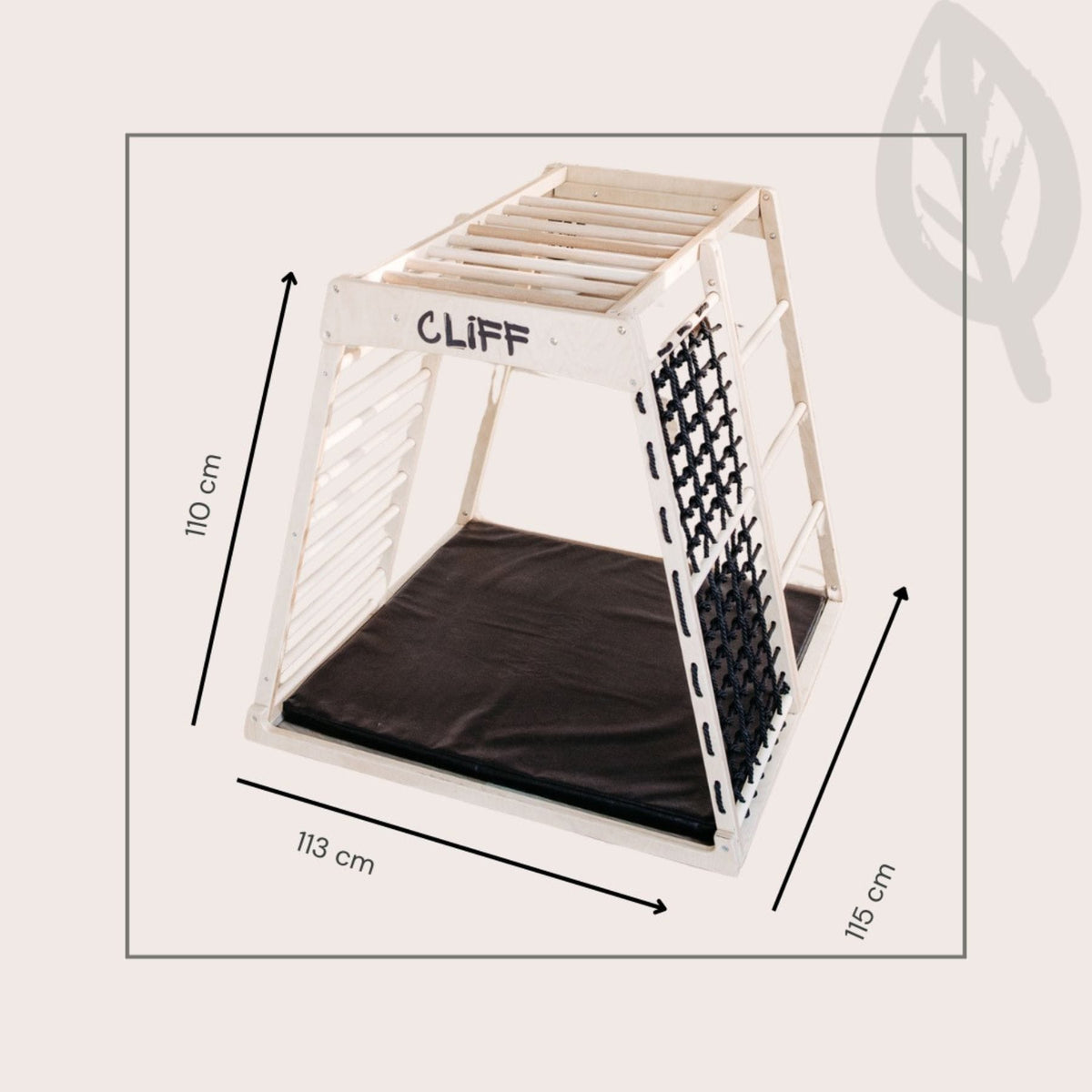 Klettergerüst CLIFF Pro Klettergerüst indoor aus Holz mit Matte, 5 Spielpositionen