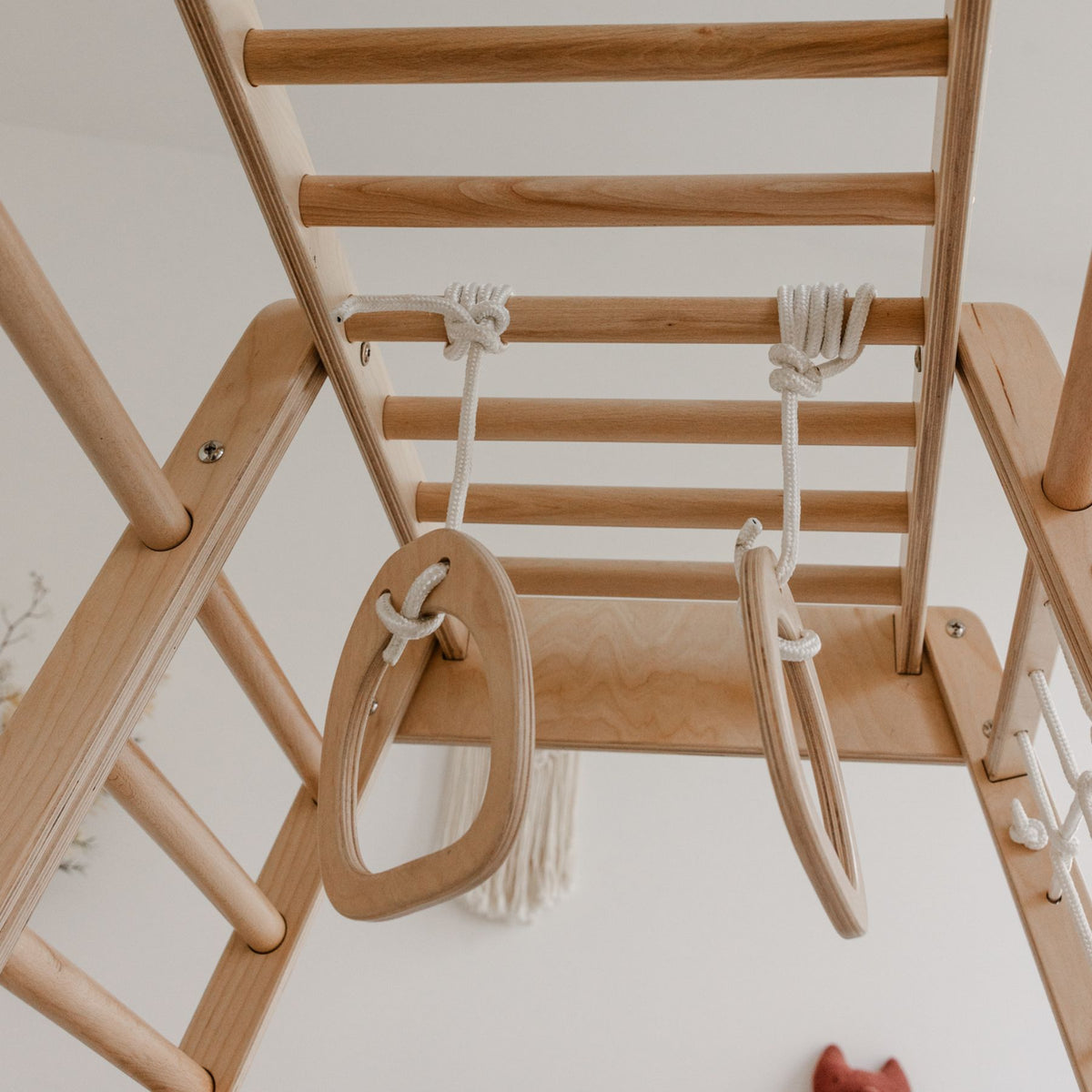 CLIFF Turnringe aus Holz für Kinder, mit verstellbaren Seilen