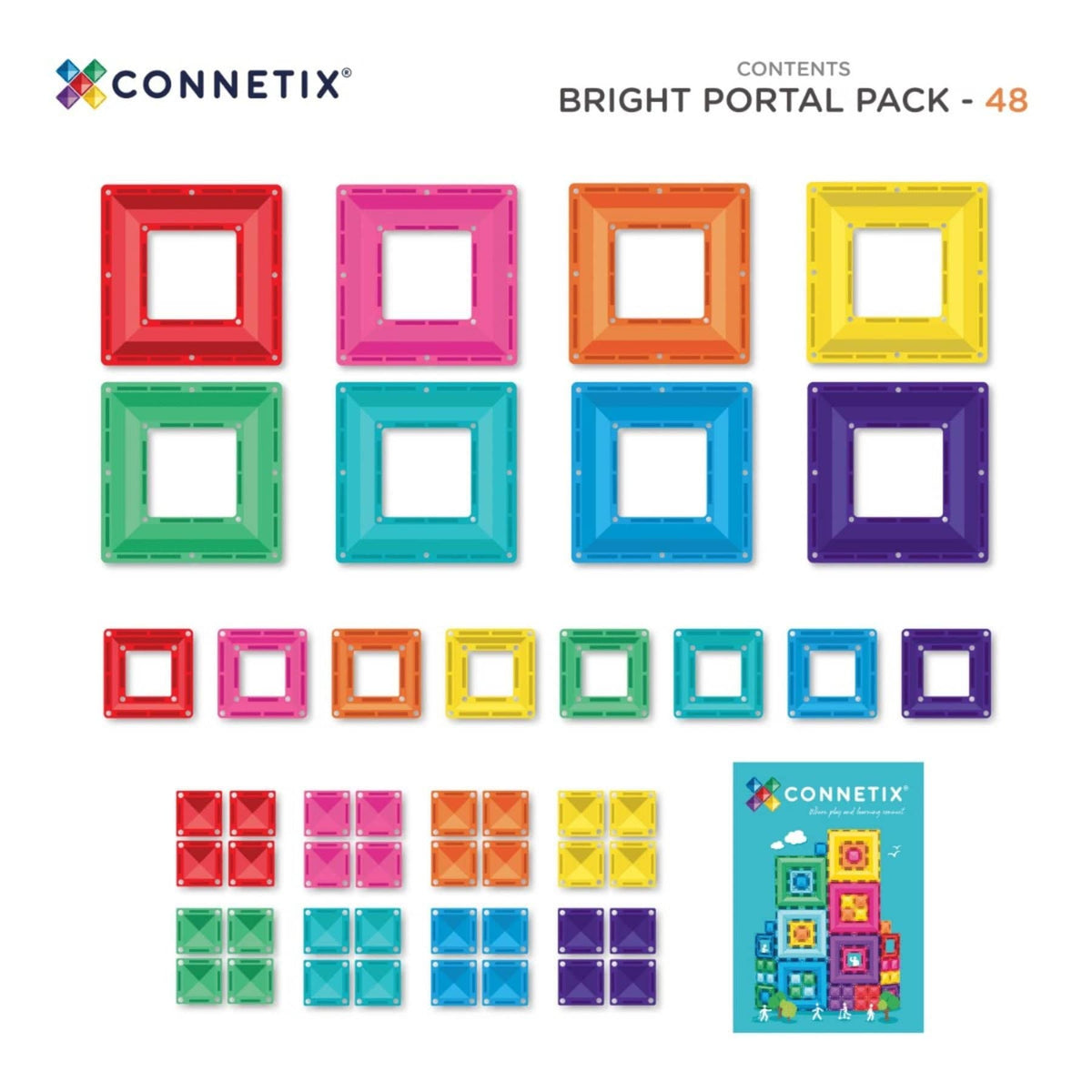 Magnetbausteine Connetix Bright Portal Pack — 48 Magnetbausteine