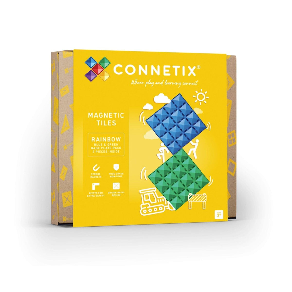 Magnetbausteine Connetix Rainbow Base Plate Pack — Blau & Grün