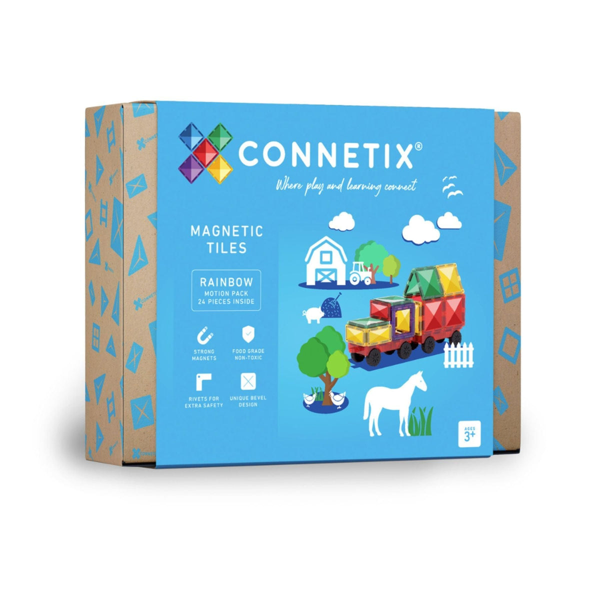 Magnetbausteine Connetix Rainbow Motion Pack — 24 Magnetbausteine