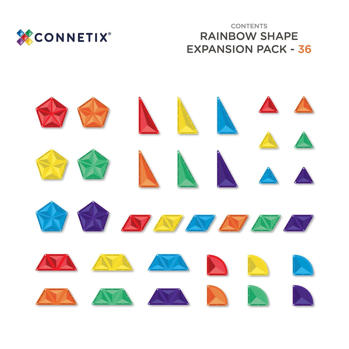 Magnetbausteine Connetix Rainbow Shape Expansion Pack — 36 Teile
