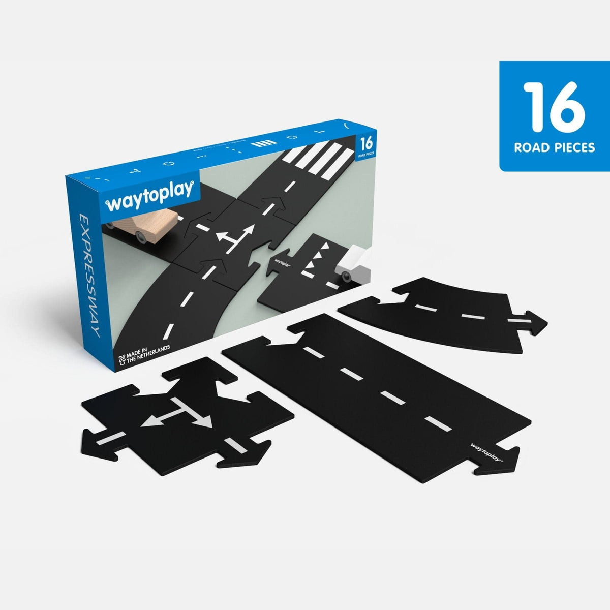 flexible toy road Flexible Spielstrasse aus Gummi – Expressway | 16 Teile | waytoplay