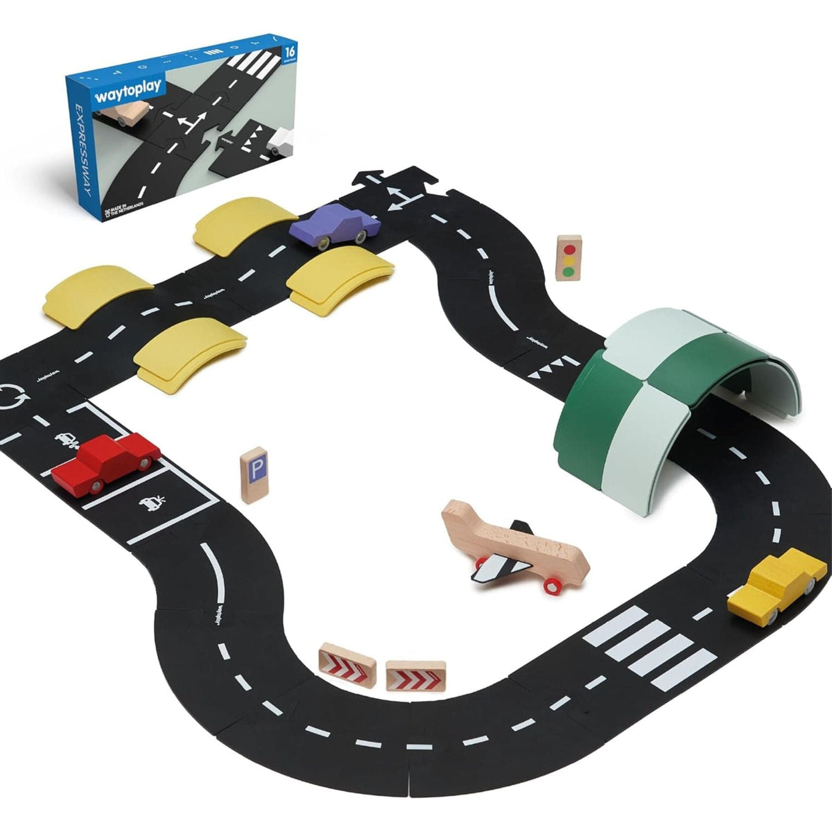 flexible toy road Flexible Spielstrasse aus Gummi – Expressway | 16 Teile | waytoplay