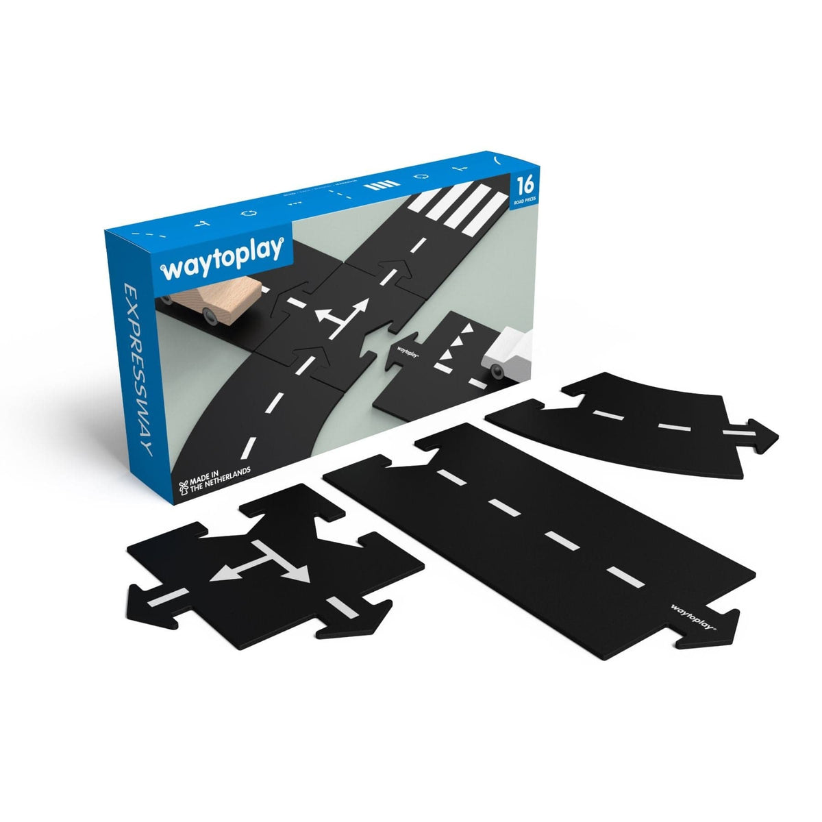 flexible toy road Flexible Spielstrasse aus Gummi – Expressway | 16 Teile | waytoplay