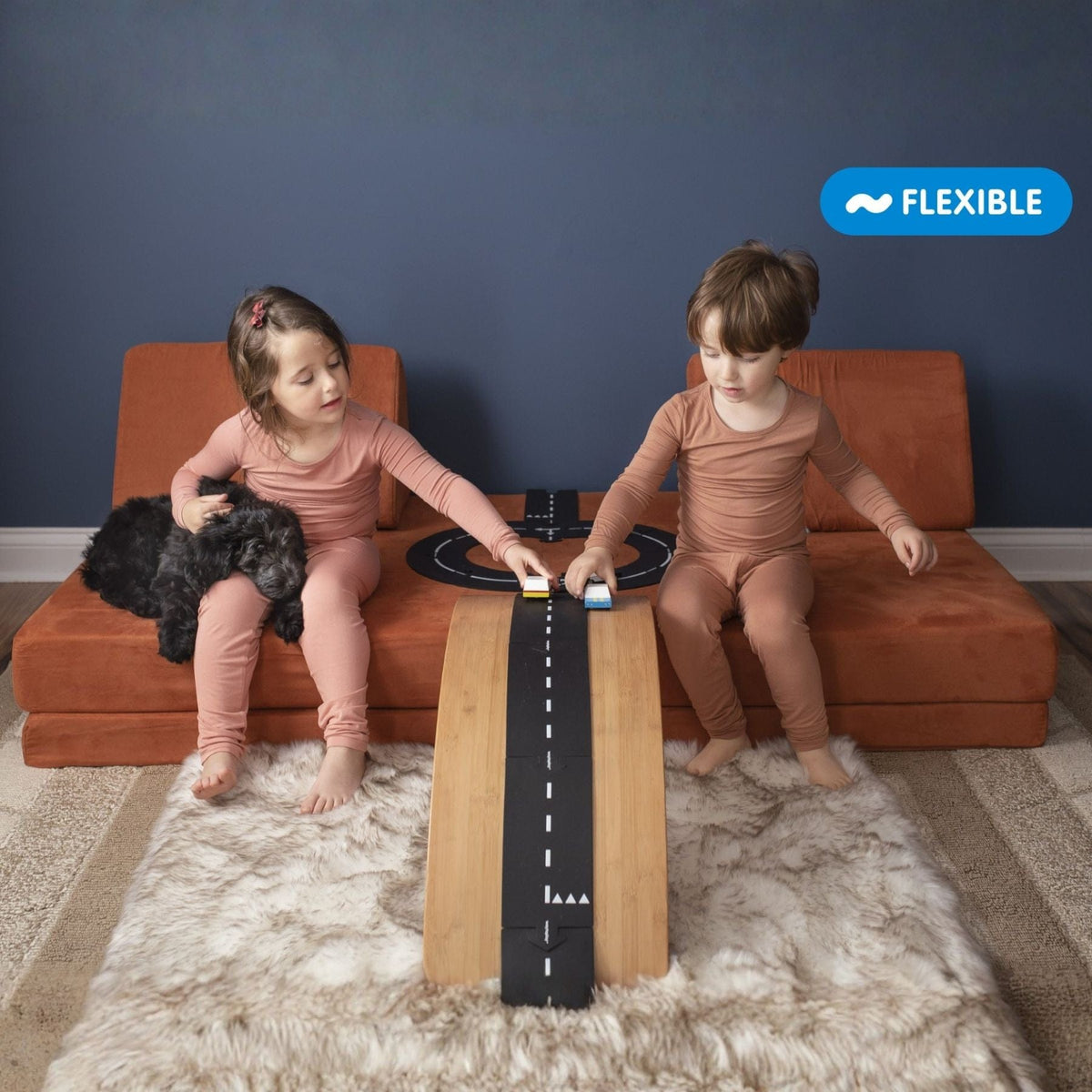 flexible toy road Flexible Spielstrasse aus Gummi – Expressway | 16 Teile | waytoplay