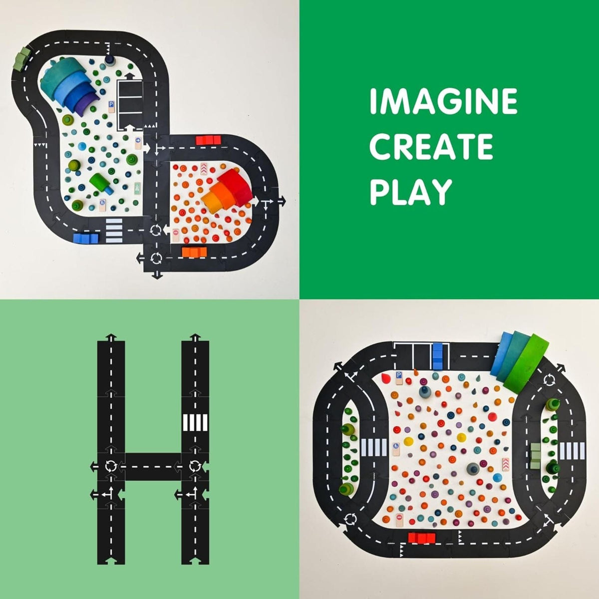 flexible toy road Flexible Spielstrasse aus Gummi – Highway | 24 Teile | waytoplay