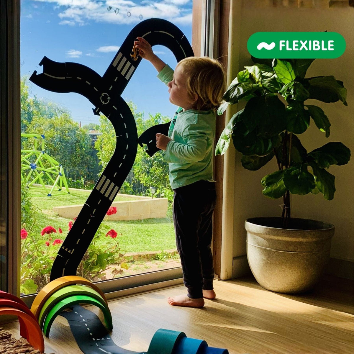 flexible toy road Flexible Spielstrasse aus Gummi – Highway | 24 Teile | waytoplay