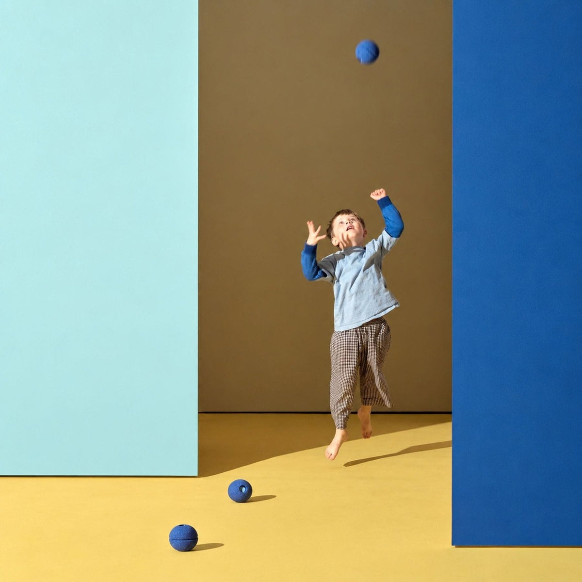 Bewegungsspielzeug MODU Schaumstoffbälle 3er-Set - Ballspiel, Trittsteine & Bausteine