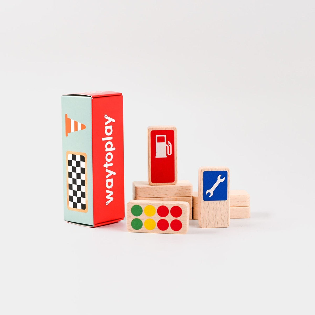 Holzspielzeug & Bausteine Holz- Rennsportschilder für Spielstrassen – Race Signs | waytoplay