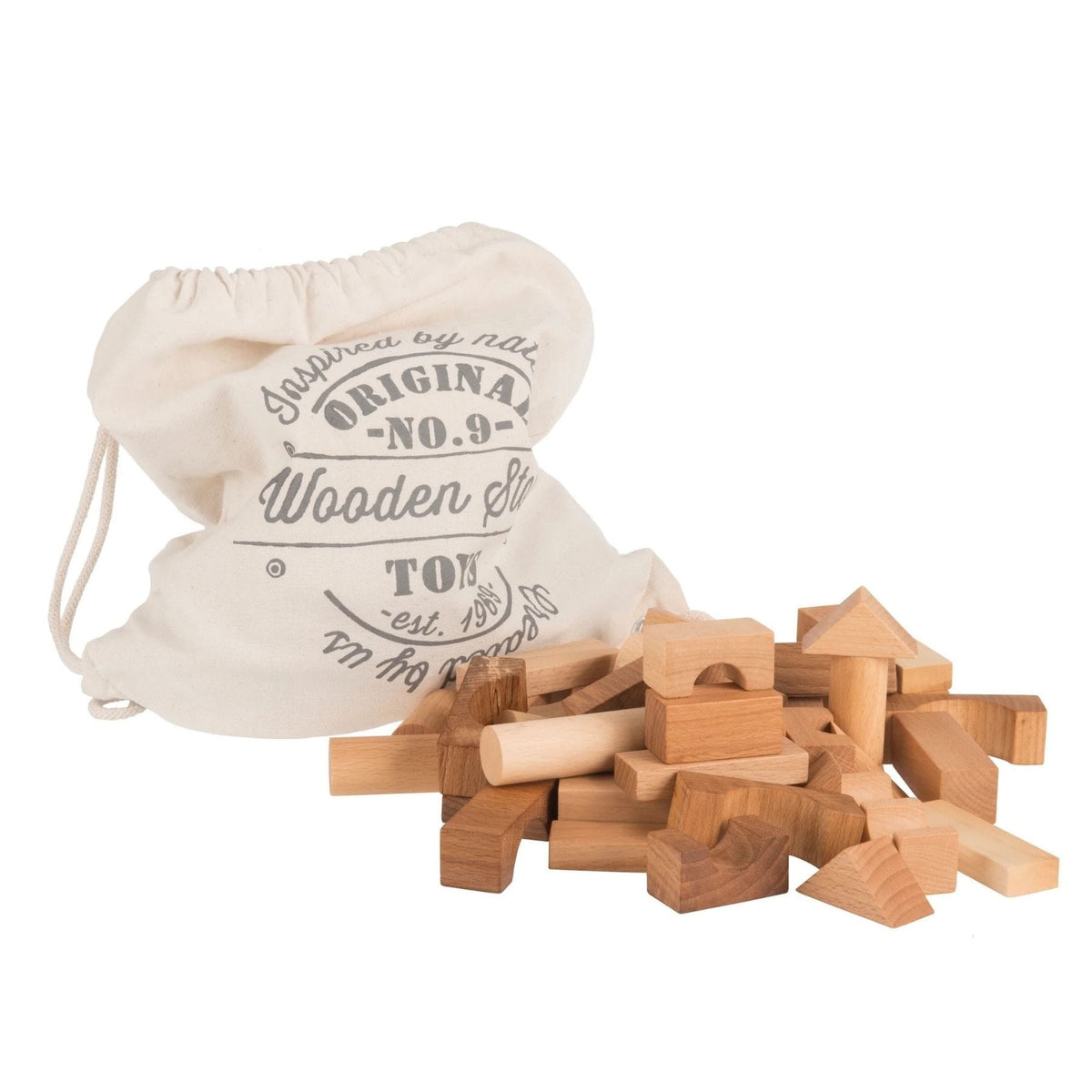 Holzspielzeug & Bausteine Holzbausteine 100 Teile im Beutel | Wooden Story