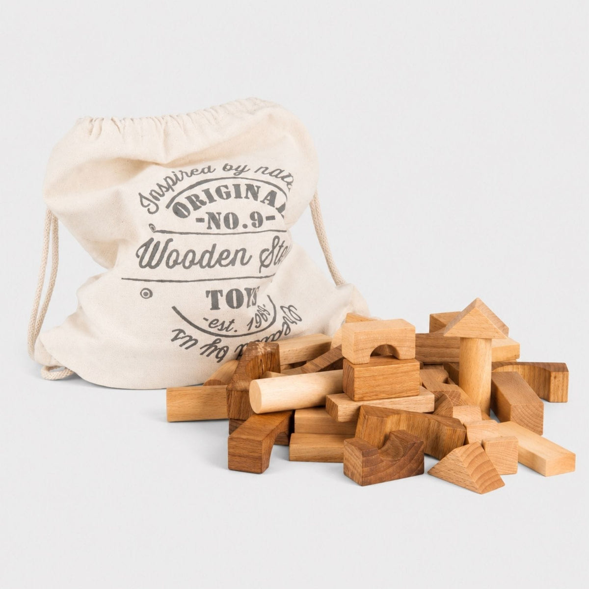 Holzspielzeug & Bausteine Holzbausteine 100 Teile im Beutel | Wooden Story