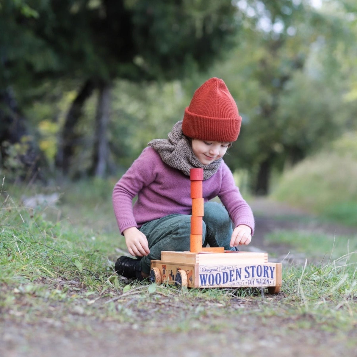 Holzspielzeug & Bausteine Holztrolley - Lauflernwagen & Spielzeug-Trolley aus Holz | Wooden Story