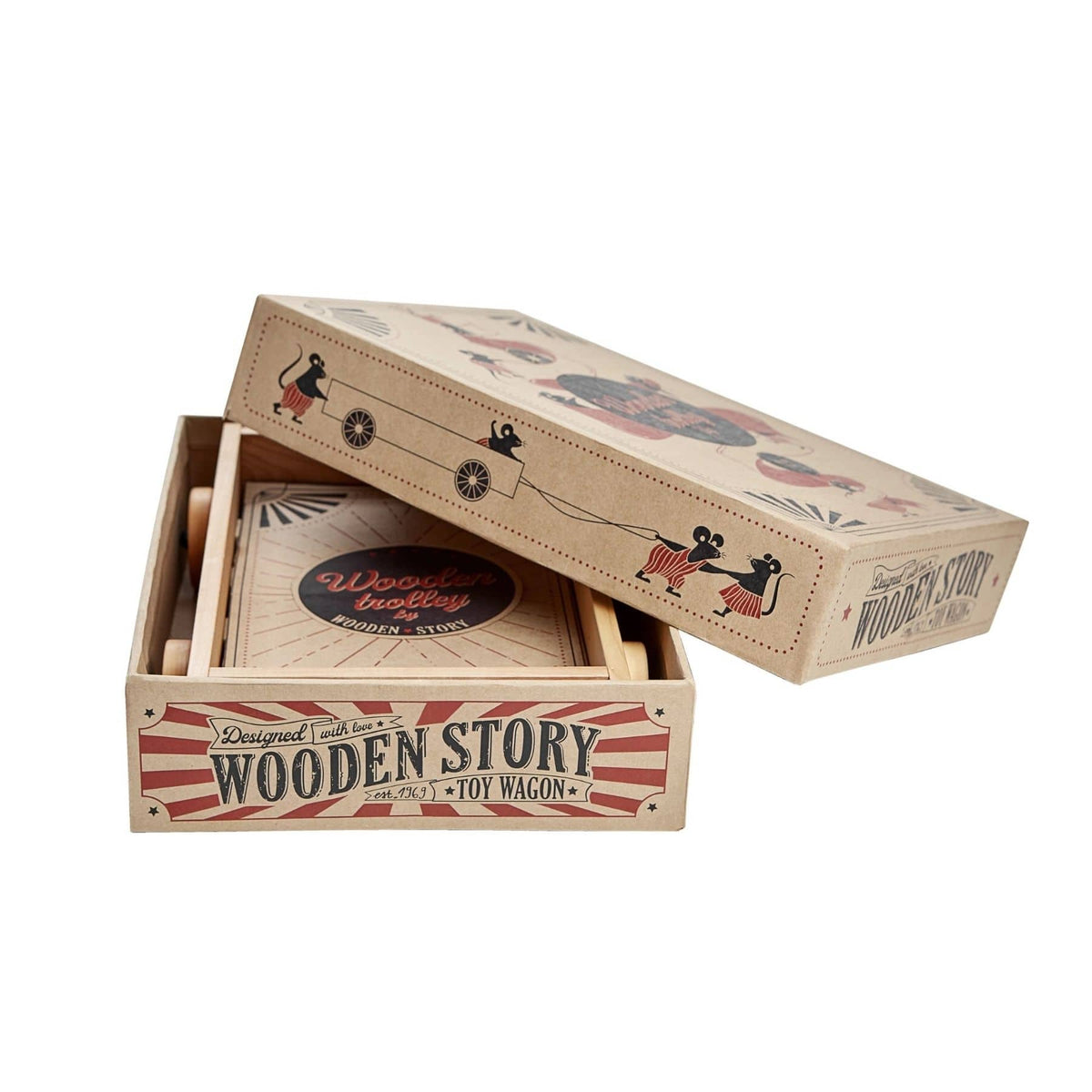 Holzspielzeug & Bausteine Holztrolley - Lauflernwagen & Spielzeug-Trolley aus Holz | Wooden Story