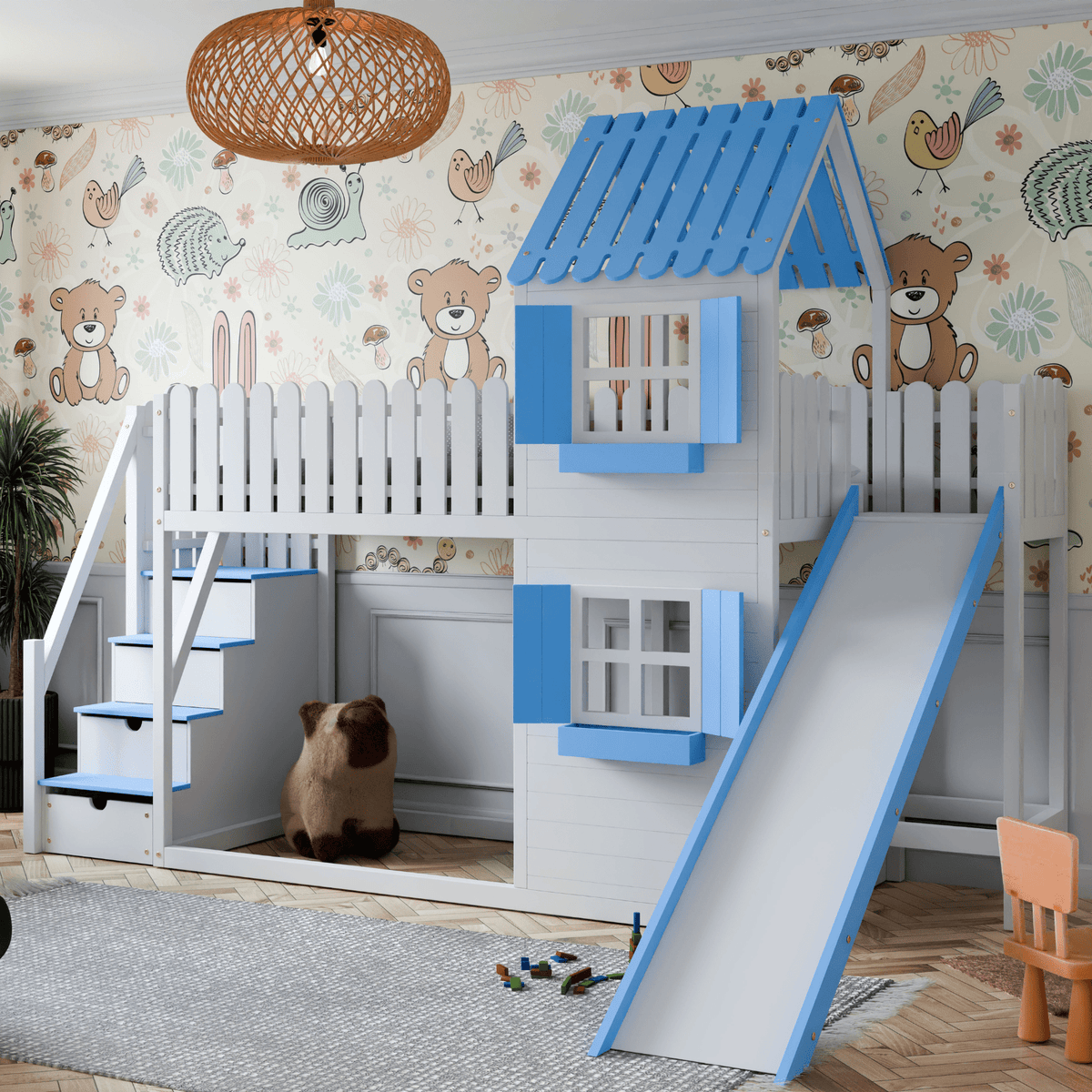 Bett Kinderbett Hausbett Etagenbett für Kinder - Lenny