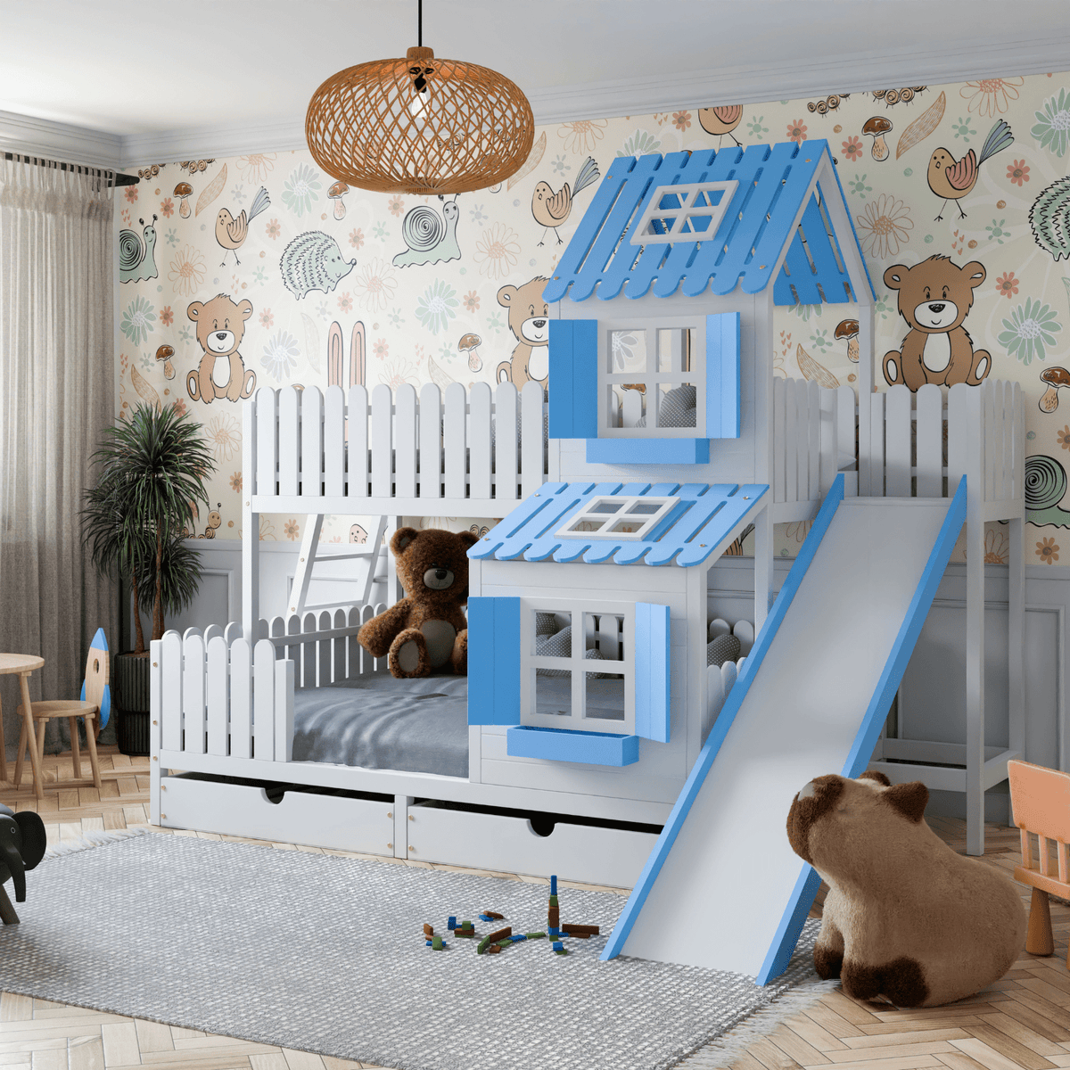 Bett Kinderbett Hausbett Etagenbett für Kinder - Sora
