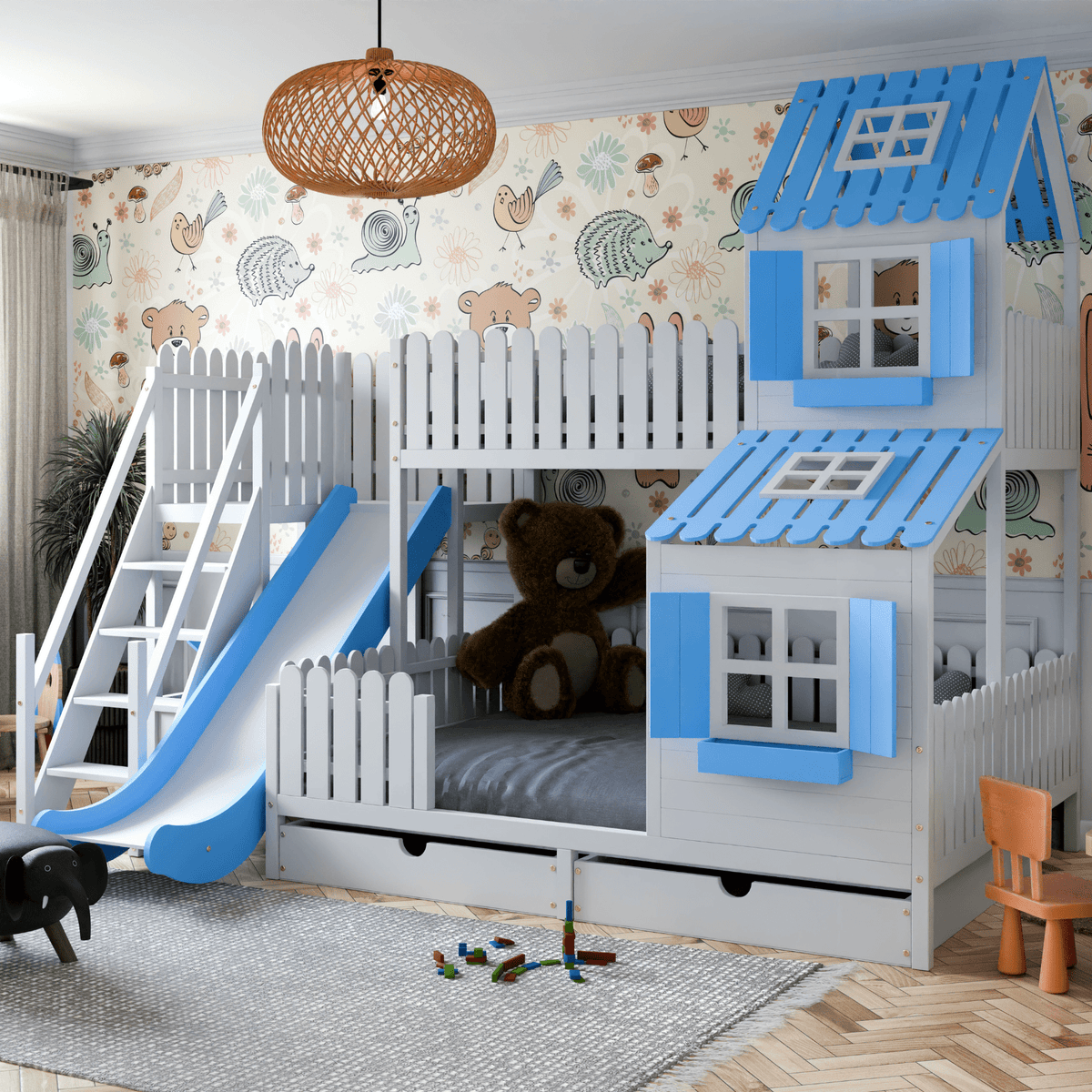 Bett Kinderbett Hausbett Etagenbett für Kinder - Christin