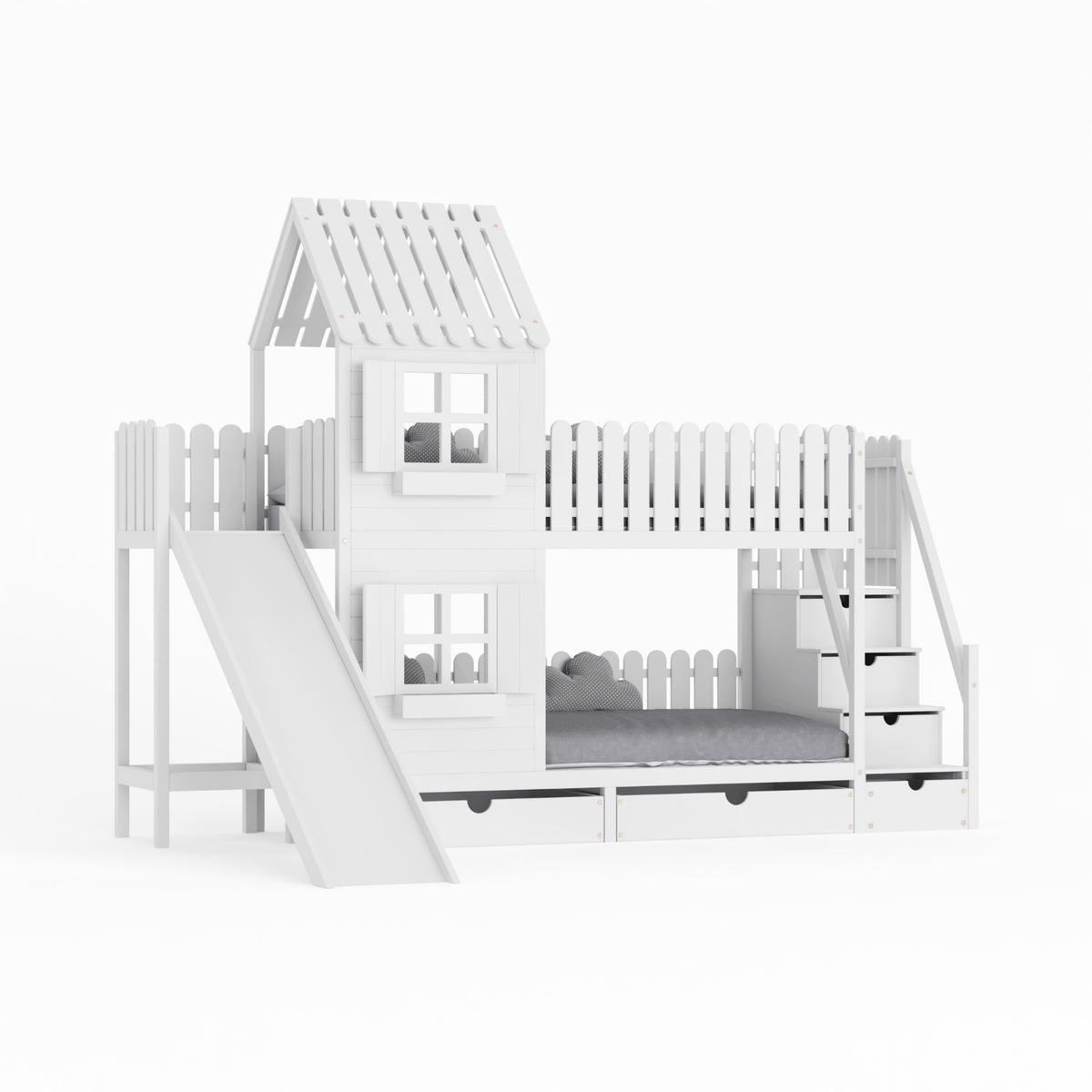 Bett Kinderbett Hausbett Etagenbett für Kinder - Lumi