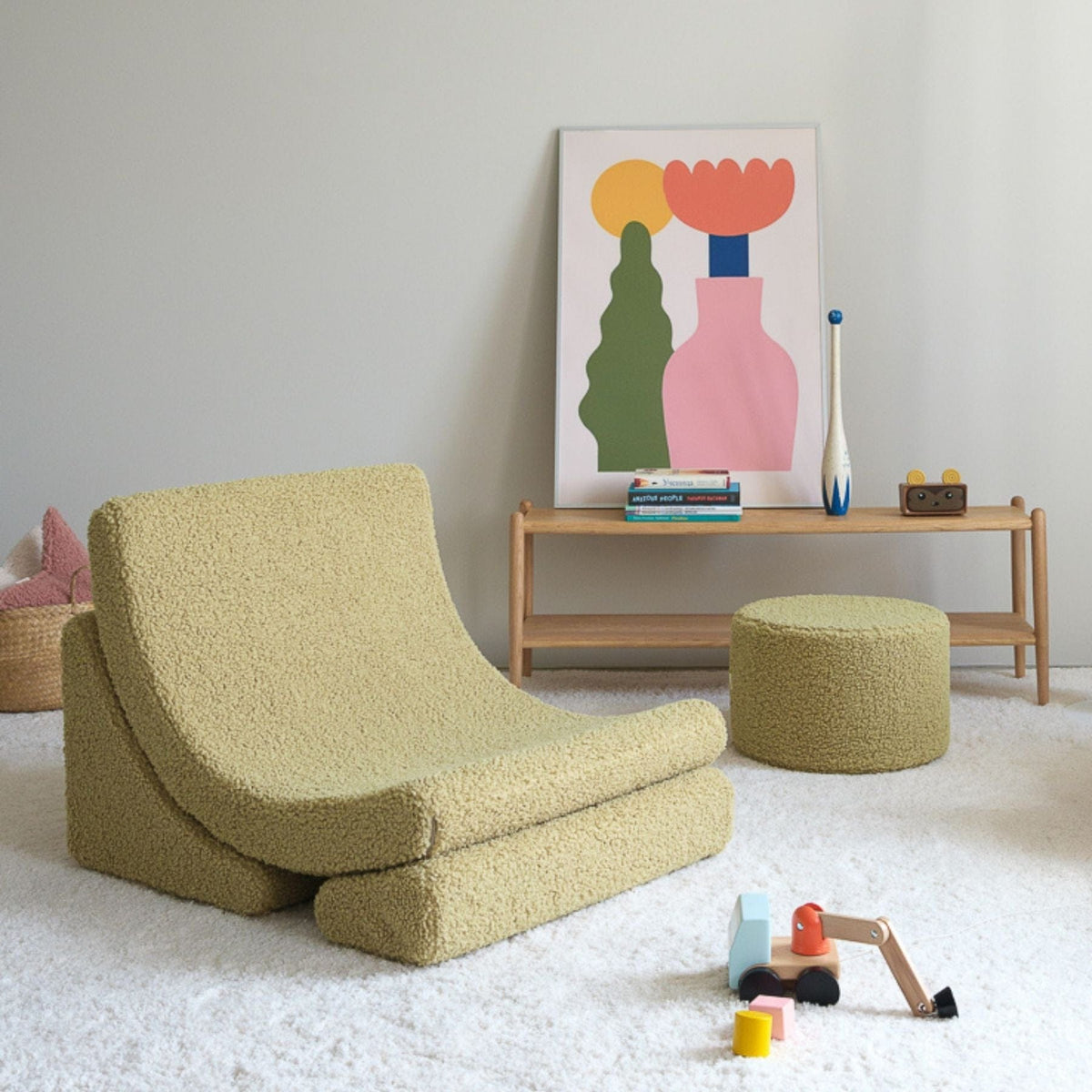 Polstermöbel wigiwama Moon Chair Kindersessel – modularer Kinder-Sessel I Teddy