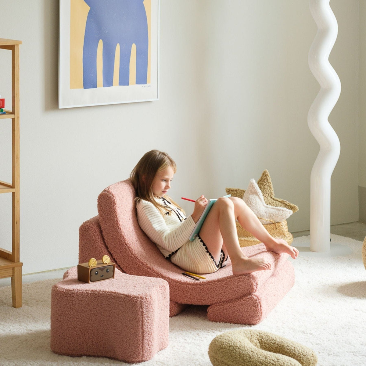 Polstermöbel wigiwama Moon Chair Kindersessel – modularer Kinder-Sessel I Teddy
