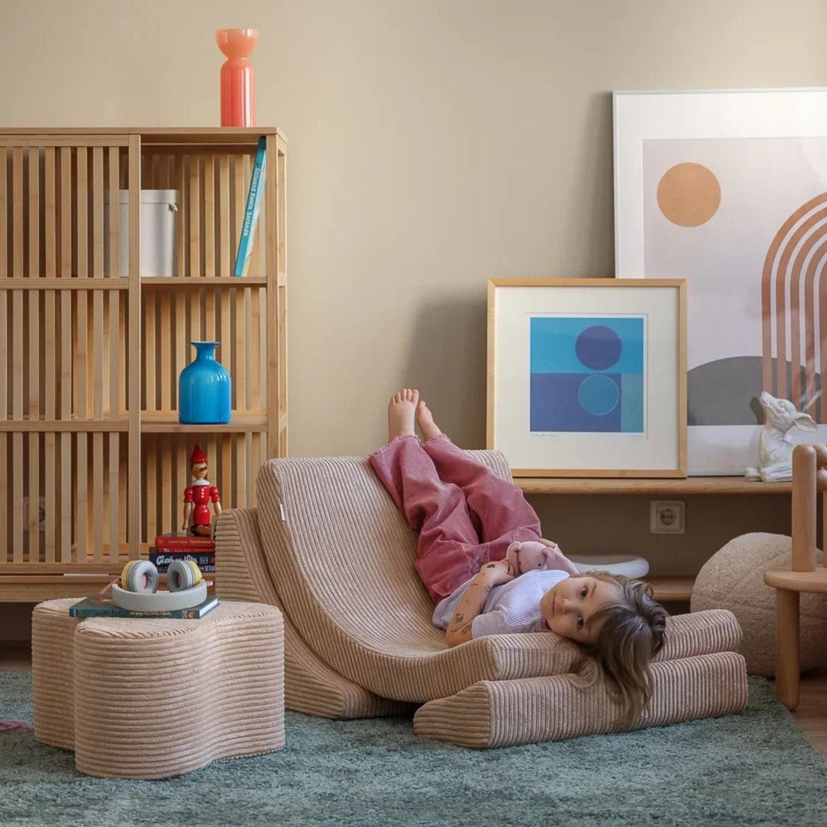Polstermöbel wigiwama Moon Chair Kindersessel – modularer Kinder-Sessel I Cord