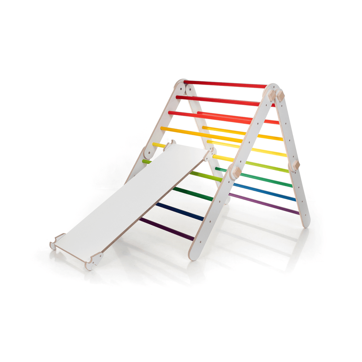 Kletterdreieck Pikler Dreieck Rutsche Wandelbar Bunt – 4-in-1 verstellbares Motorik-Kletterset