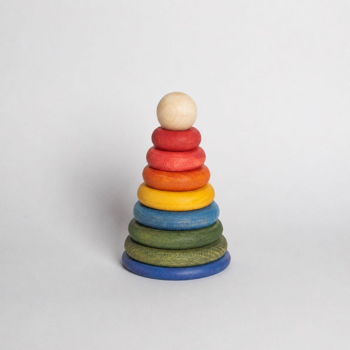 Holzspielzeug & Bausteine Runde Pyramide - Montessori Stapelturm aus Holz | Wooden Story