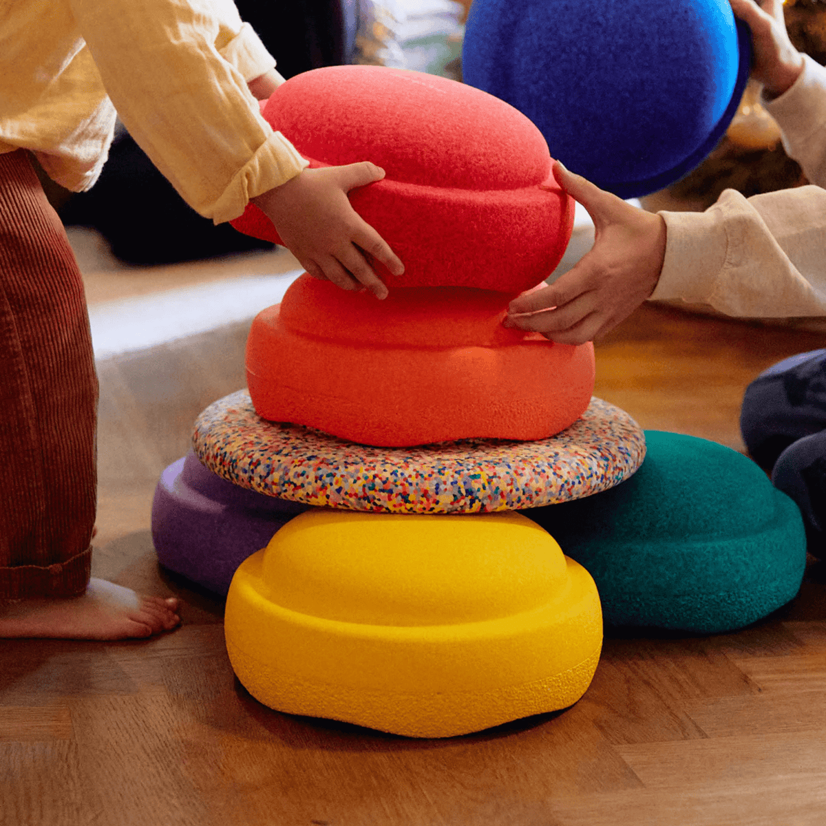 Stapelsteine Stapelstein Rainbow Set classic 6+1 BOARD SUPER CONFETTI