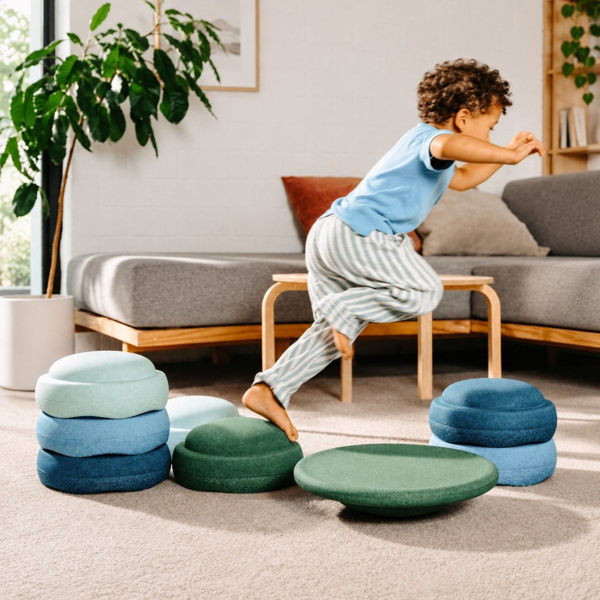 Stapelsteine Stapelstein® Waters & Greens Set - Balancesteine & Board in Naturfarben | ab 1 Jahr