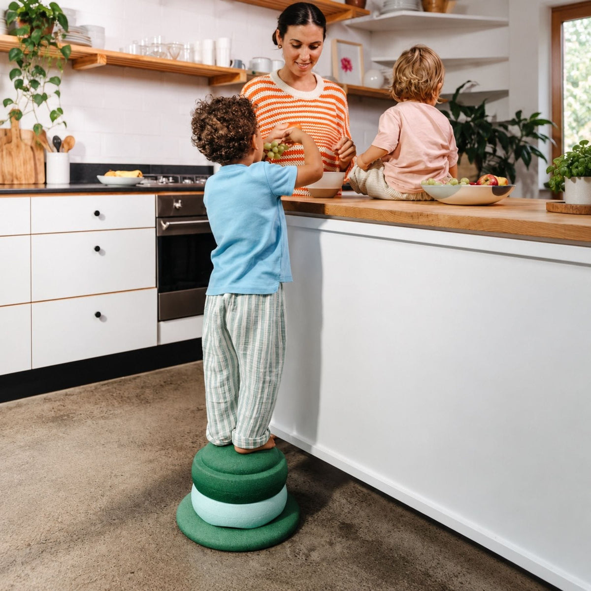 Stapelsteine Stapelstein® Waters & Greens Set - Balancesteine & Board in Naturfarben | ab 1 Jahr