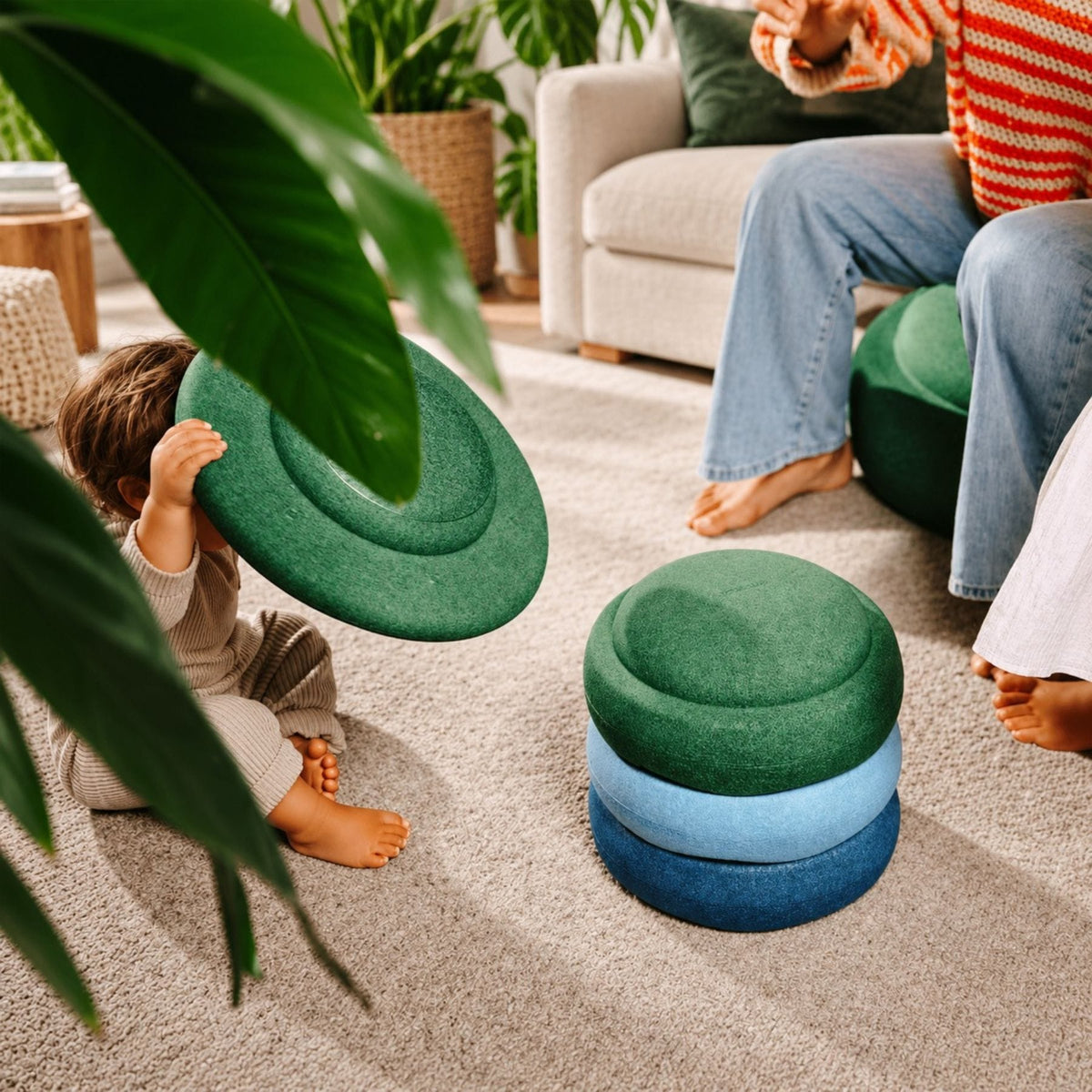 Stapelsteine Stapelstein® Waters & Greens Set - Balancesteine & Board in Naturfarben | ab 1 Jahr