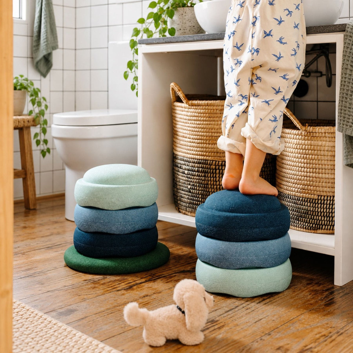 Stapelsteine Stapelstein® Waters & Greens Set - Balancesteine & Board in Naturfarben | ab 1 Jahr
