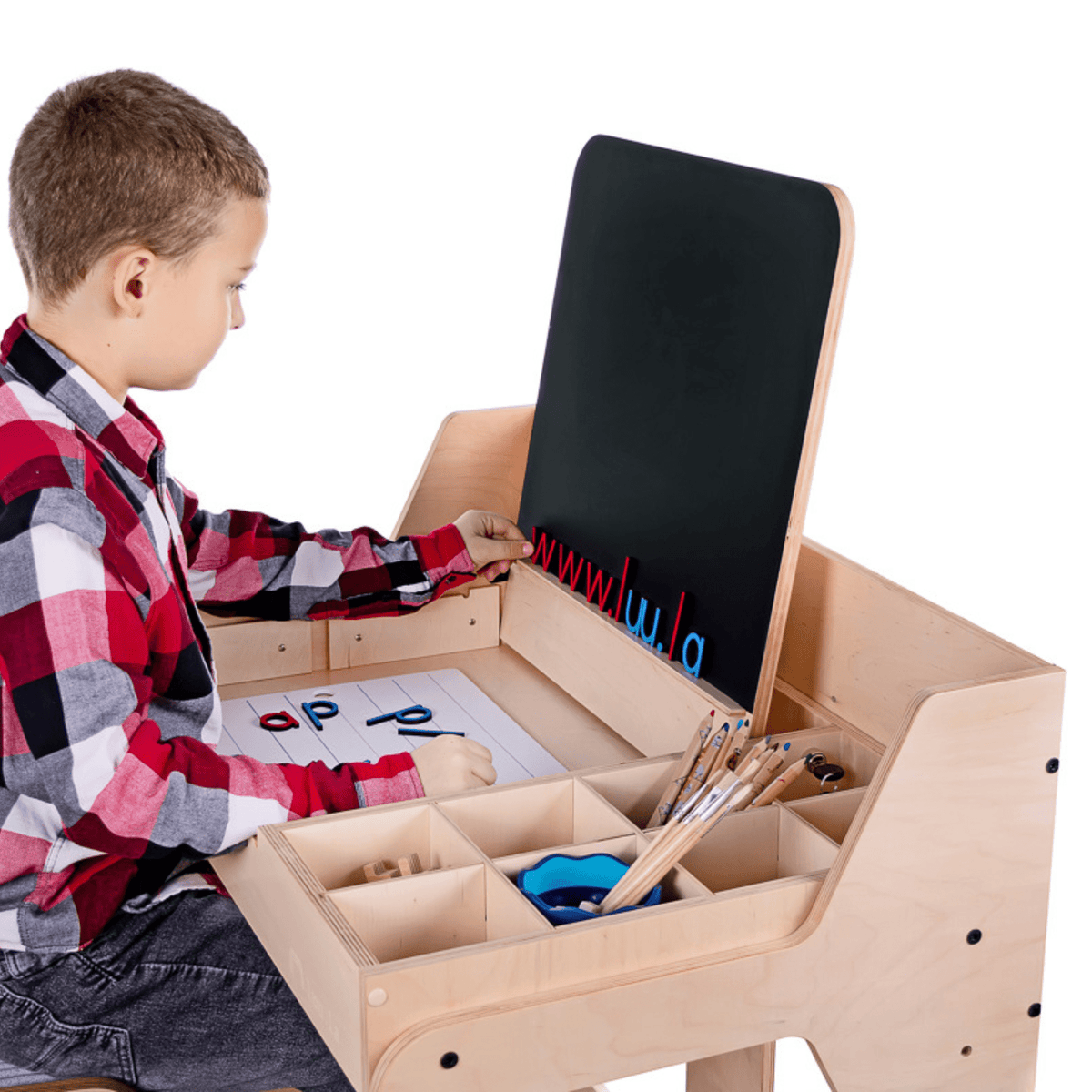 Kinderschreibtisch Verstellbarer Montessori Kindertisch und Stuhl Set luula