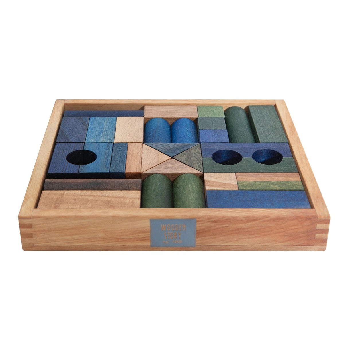 Holzspielzeug & Bausteine Wooden Story Holzbausteine im Tablett 30 Teile