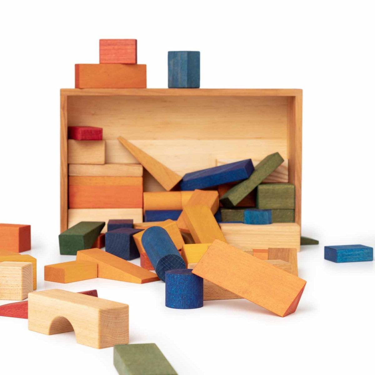 Holzspielzeug & Bausteine Wooden Story Holzbausteine im Tablett 63 Teile