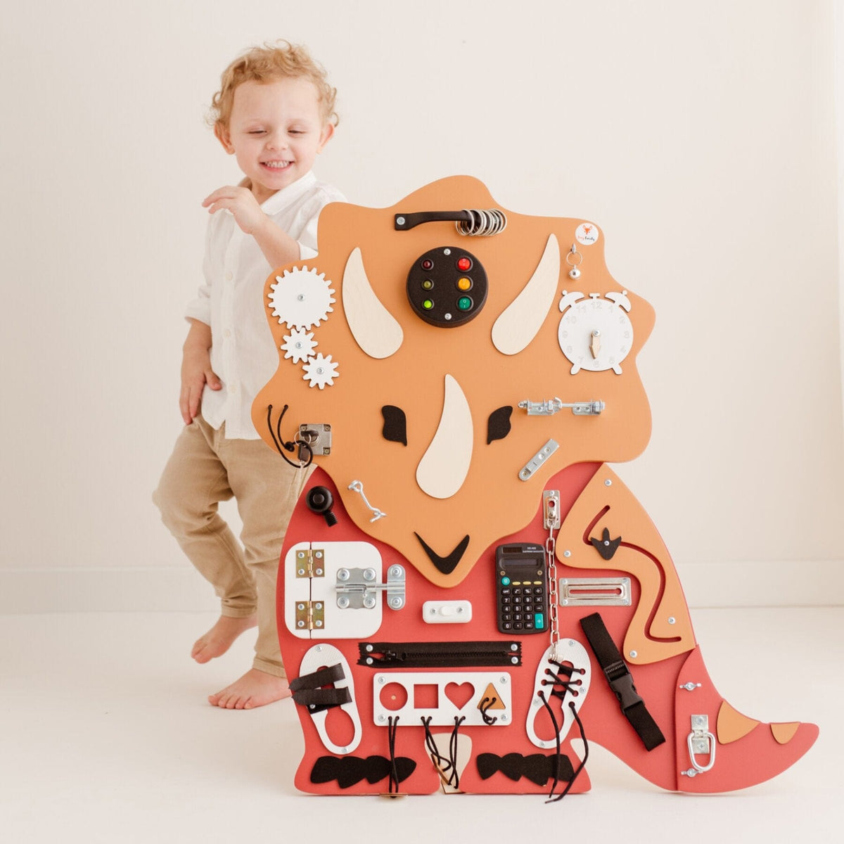 Busy Board Activity Board Montessori Busy Board Dinosaurier - Triceratops