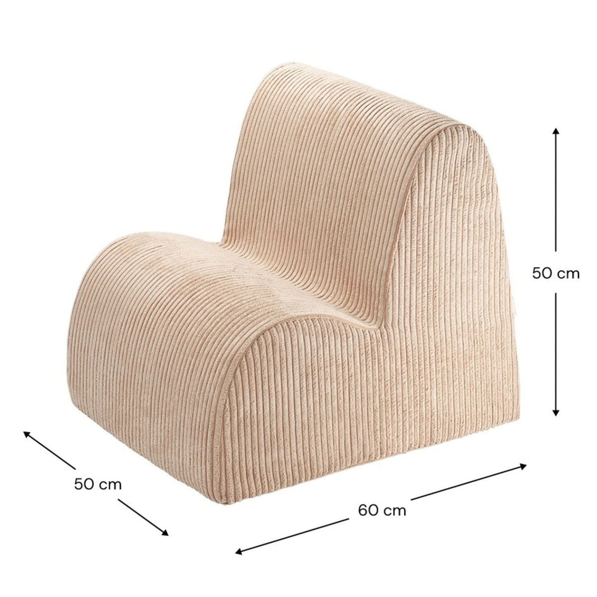 Polstermöbel wigiwama Cloud Chair aus Cord, Kindersessel aus Schaumstoff