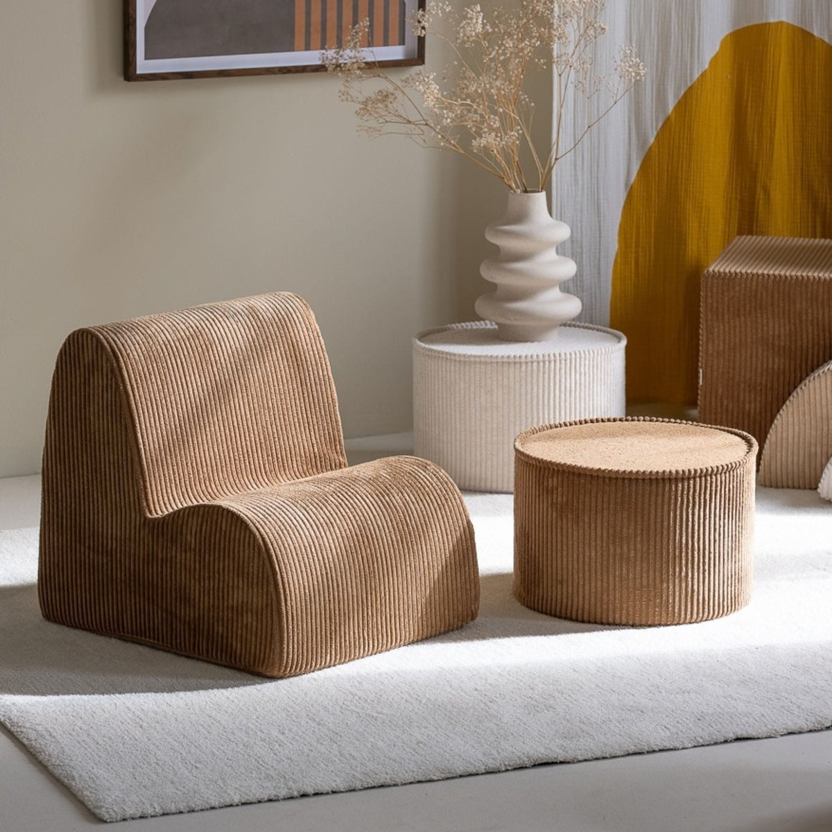 Polstermöbel wigiwama Cloud Chair aus Cord, Kindersessel aus Schaumstoff