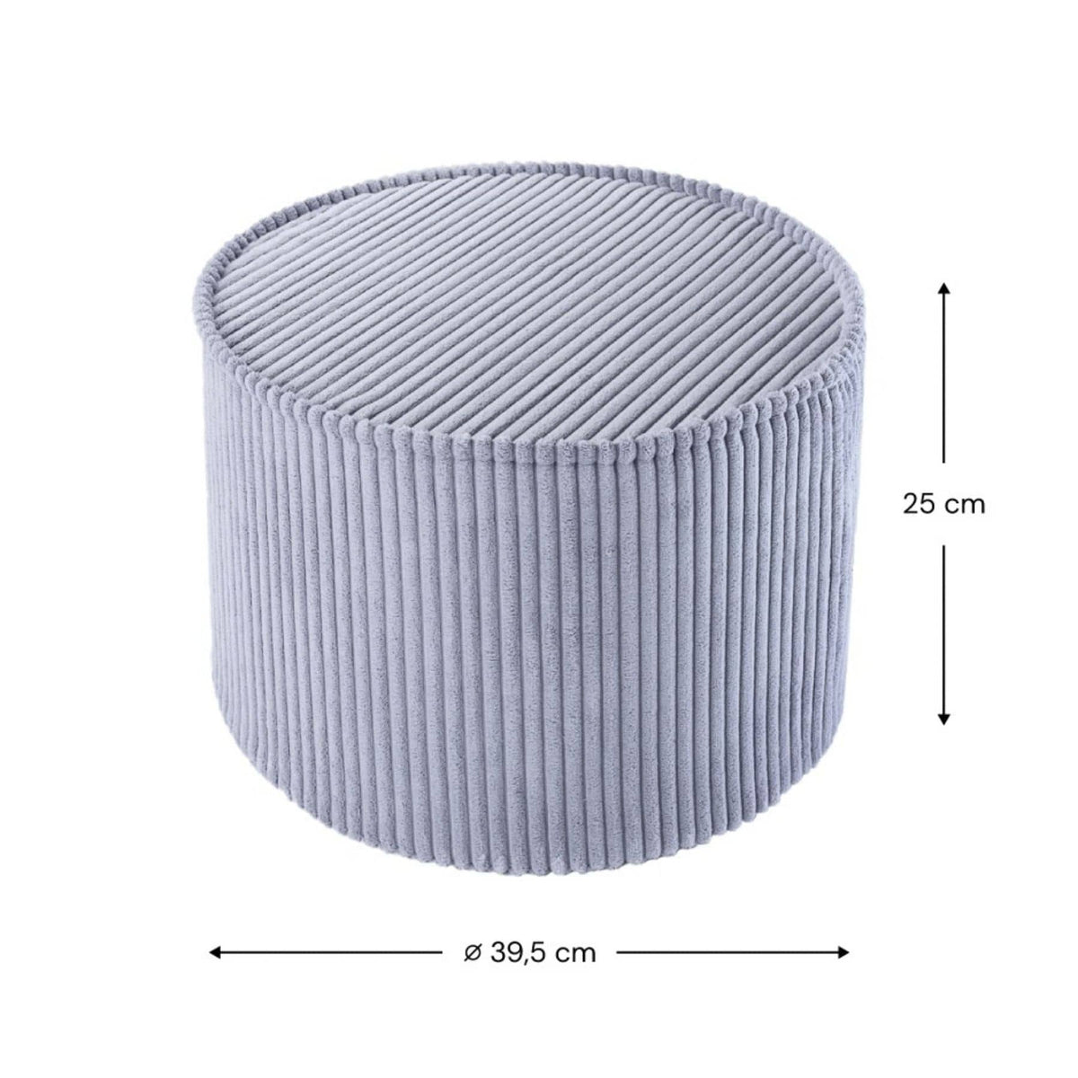 Polstermöbel wigiwama Pouffe aus Cord, runder Sitzhocker für Kinder