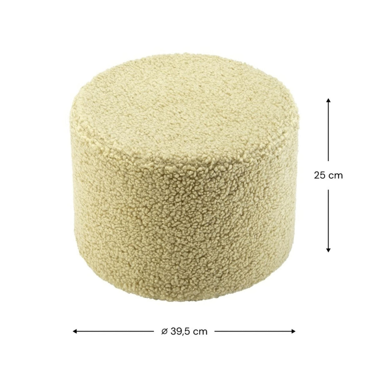 Polstermöbel wigiwama Pouffe aus Teddystoff, runder Sitzhocker für Kinder