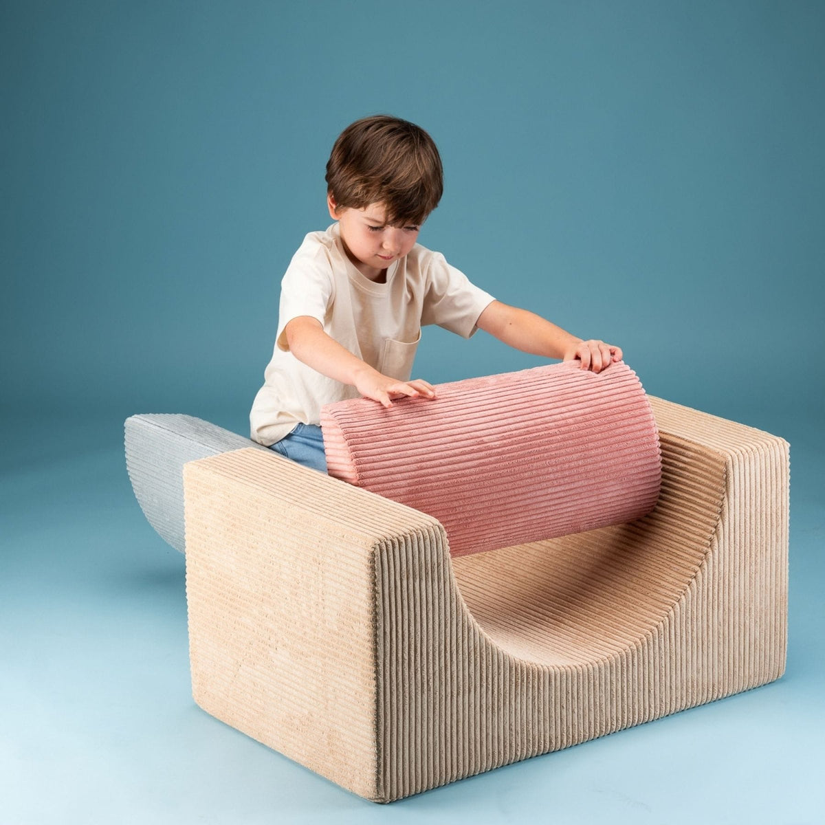 Polstermöbel wigiwama Rainbow Playset aus Cord, Spielset aus Schaumstoff für Kinder