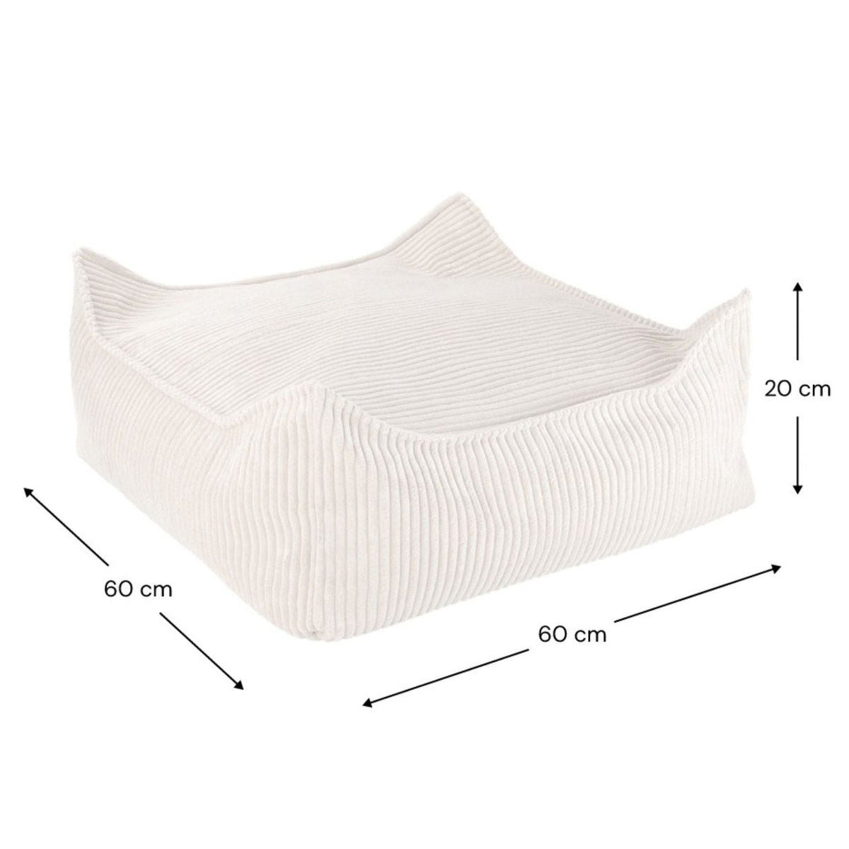 wigiwama Square Ottoman aus Cord, Sitzhocker für Kinder - LeoBabys